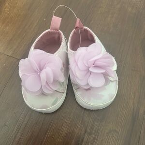 SOLDBaby girl slip ons, purple slip ons for baby, 0-3 month